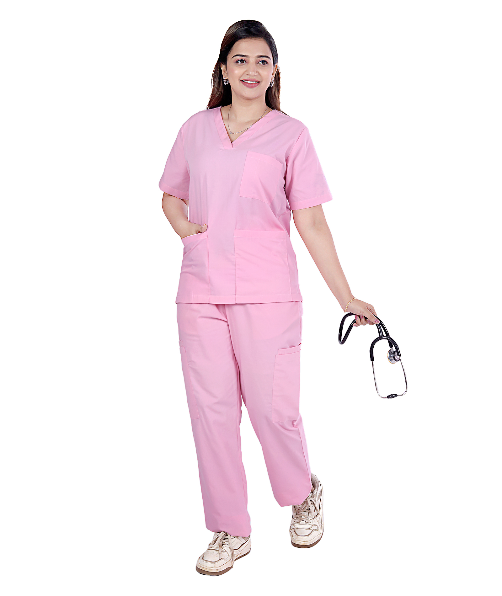 Women’s Classic Fit Non Stretch Scrubs - Soft Pink