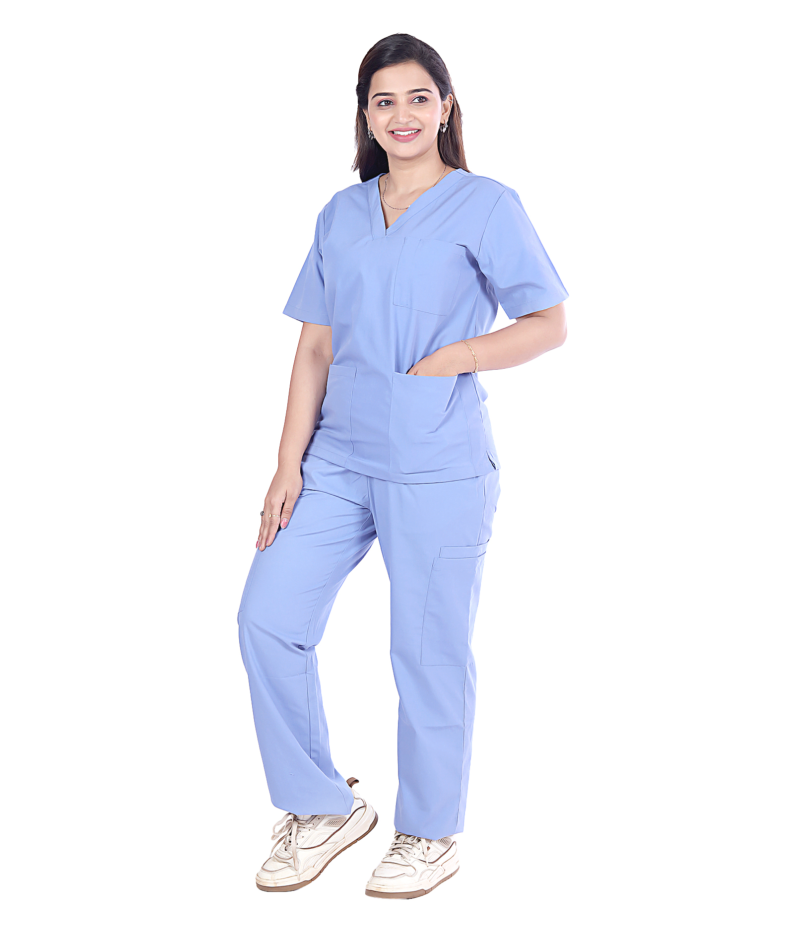 Women’s Classic Fit Non Stretch Scrubs - Light Sky