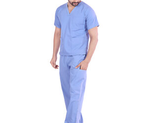 Men’s Classic Fit Non Stretch Scrubs - Light Sky
